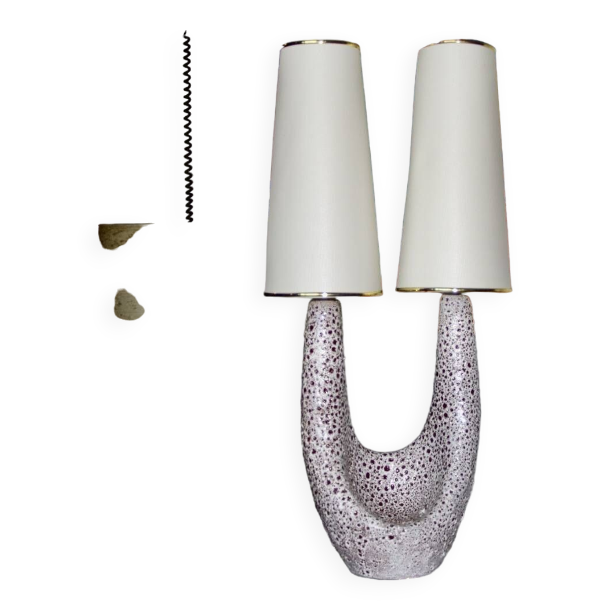 Large ceramic free figure lamp signed Le Vaucourt Vallauris