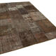 Hand-knotted oriental overdyed 170 cm x 243 cm brown patchwork carpet