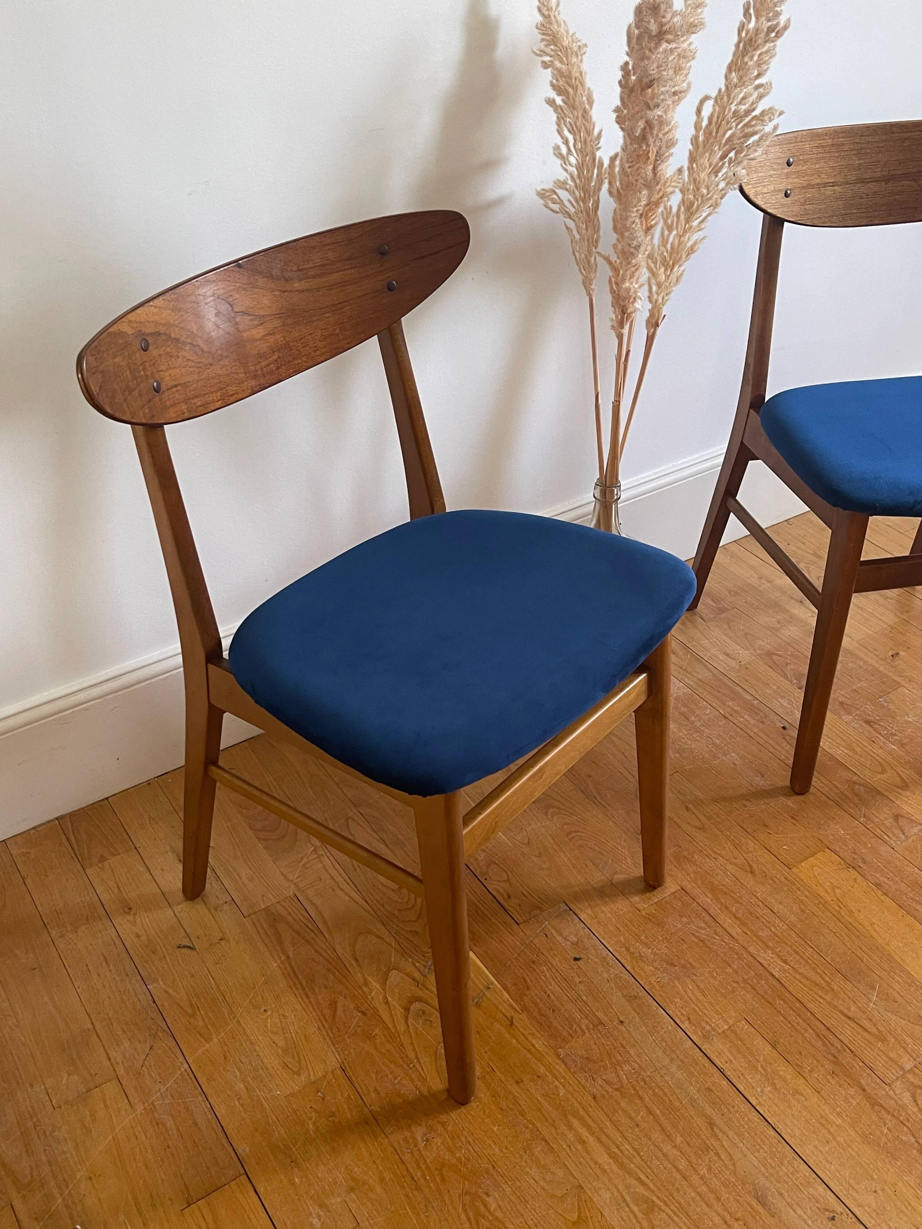 Vintage Farstrup 210 Scandinavian chairs in stained beech and teak