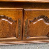 English solid wood low sideboard with 2 doors