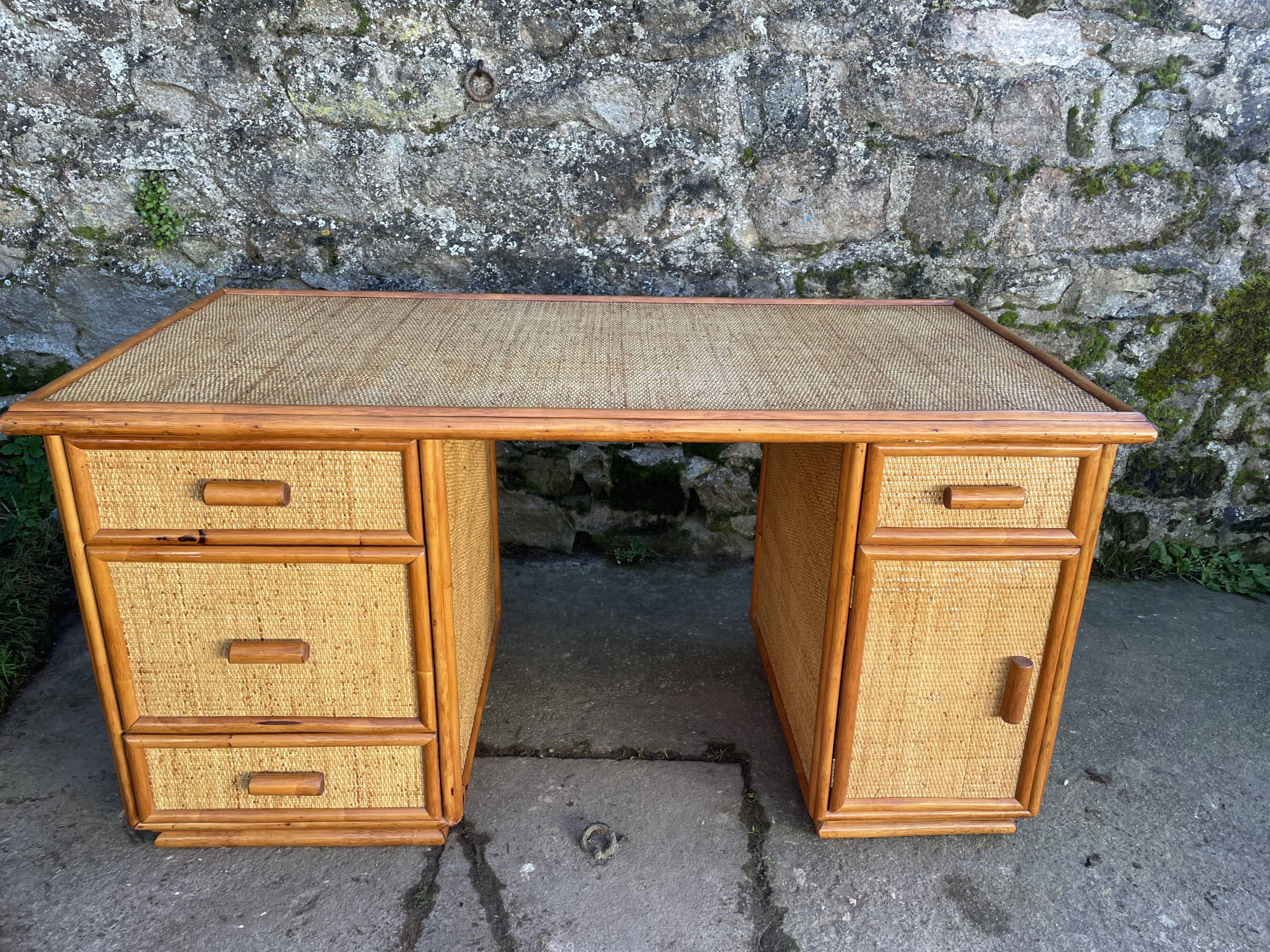 Large rattan desk