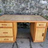 Large rattan desk