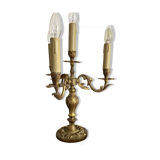 Chandelier lamp with 4 lights in gilded bronze.