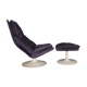 Armchair and ottoman model F585 in purple by Geoffrey D. Harcourt for Artifort, 1960s.
