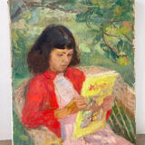 Portrait of a young girl signed Tallos