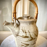 Teapot in vintage ceramic stoneware