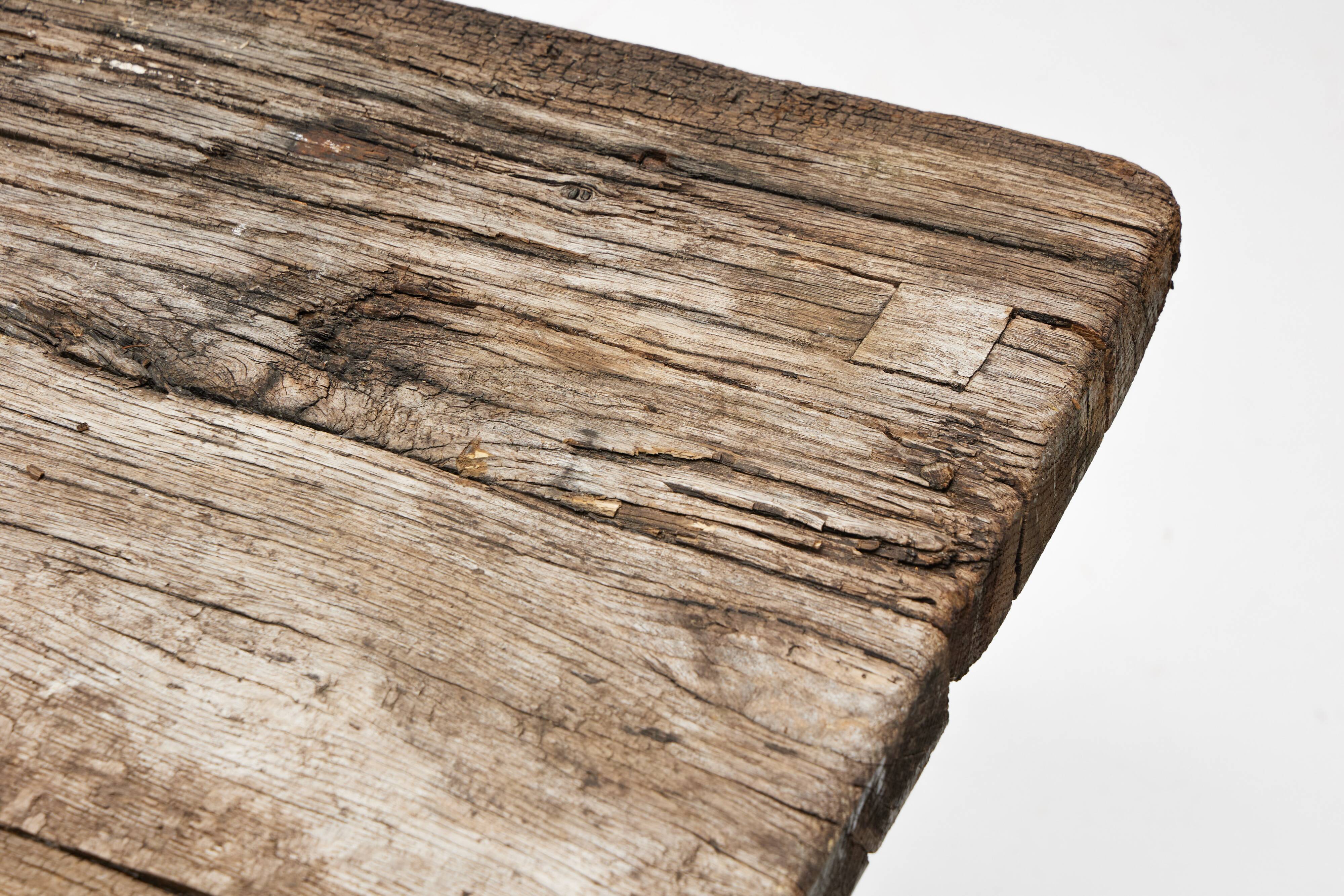 Primitive Wabi Sabi Side Table, France, 19th Century