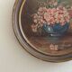 Miniature ronde par G. Grenon bouquet de fleurs début XXe