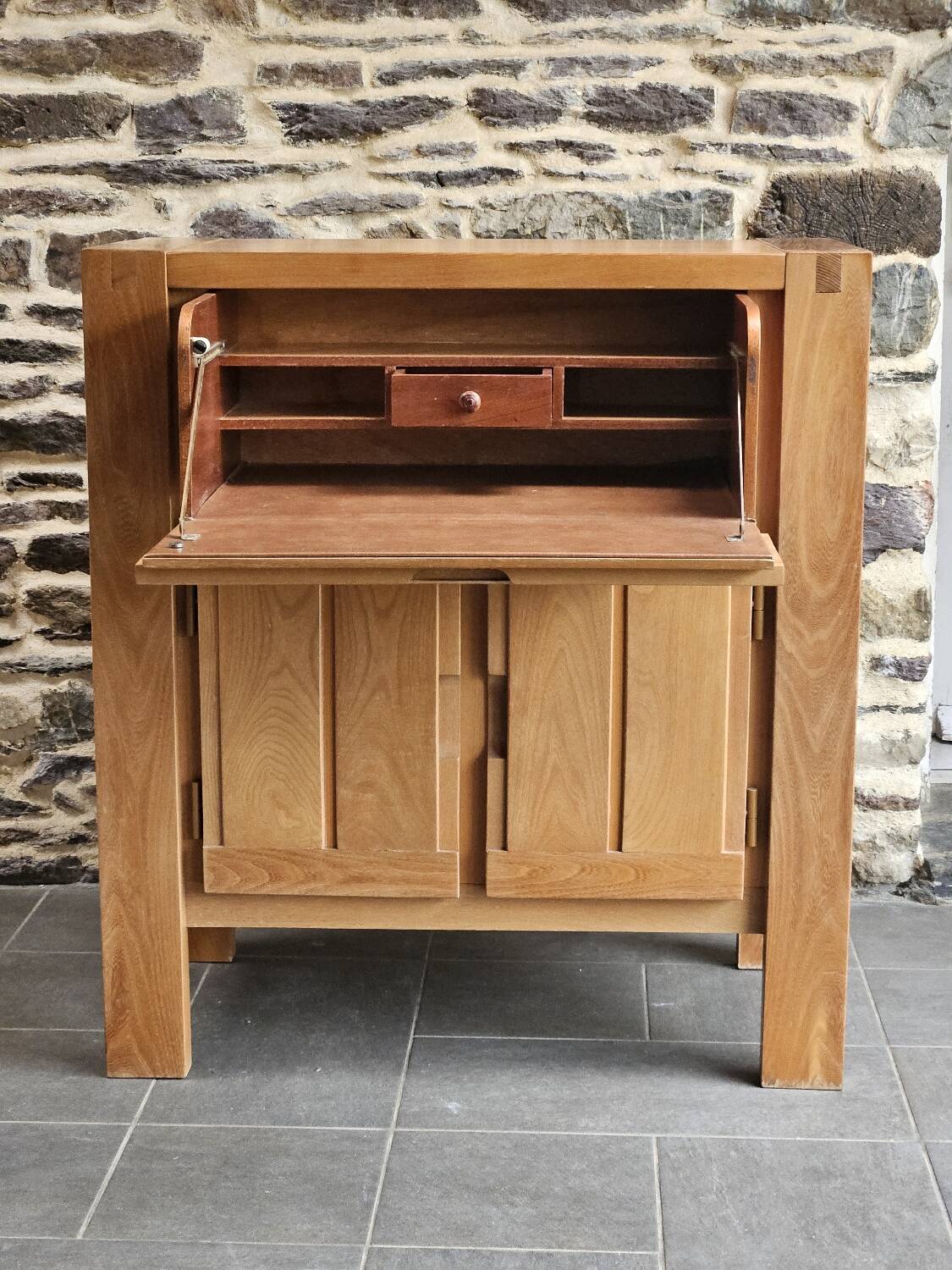 Bureau secrétaire orme vintage