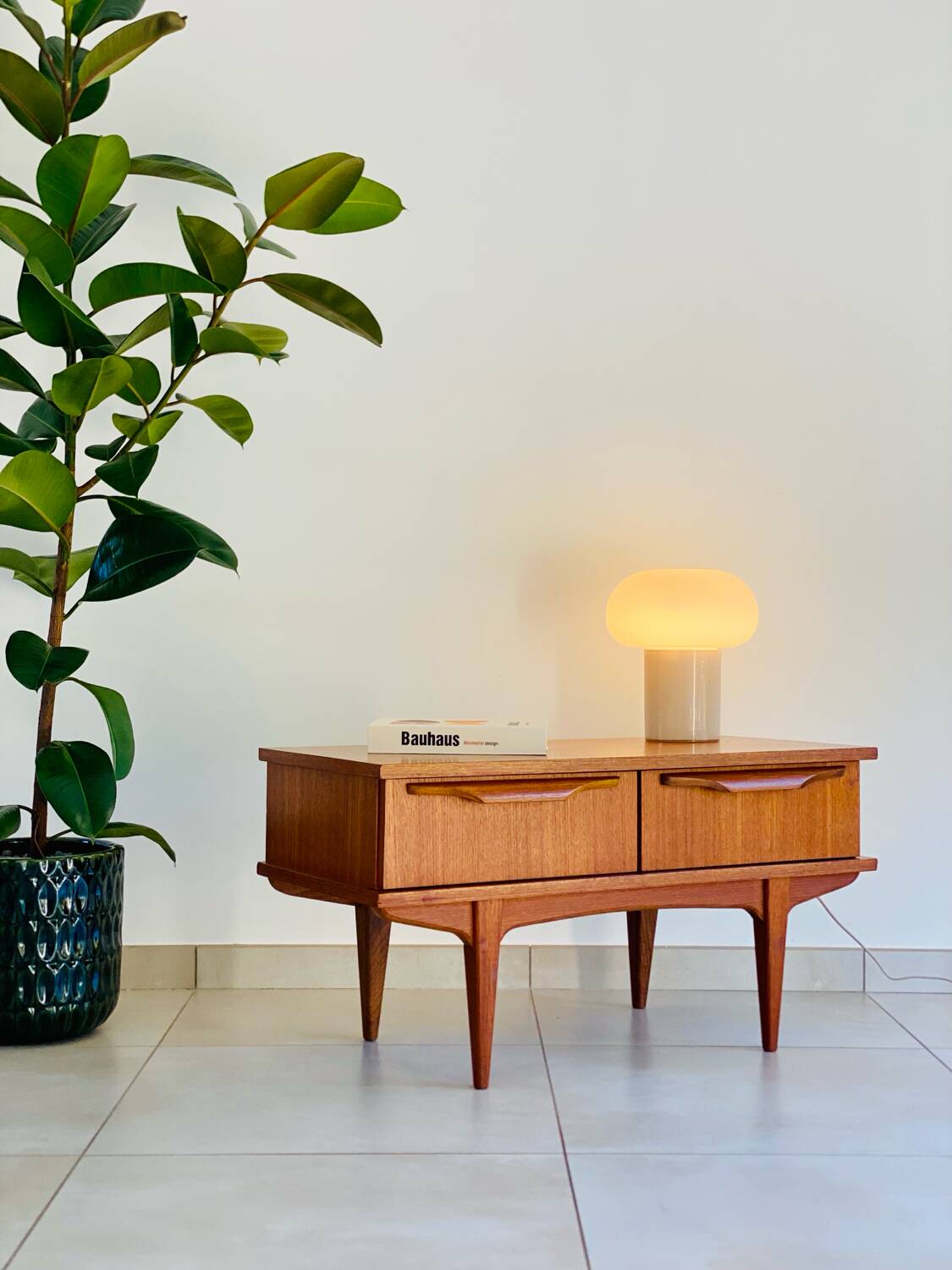 Small vintage teak sideboard in Scandinavian style