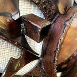 Sculpture murale en métal brutaliste de Henrik Horst des années 1970