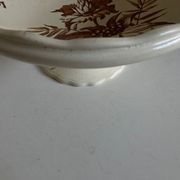 Compotier à godrons en faience de Clairfontaine 1890 à fleurs