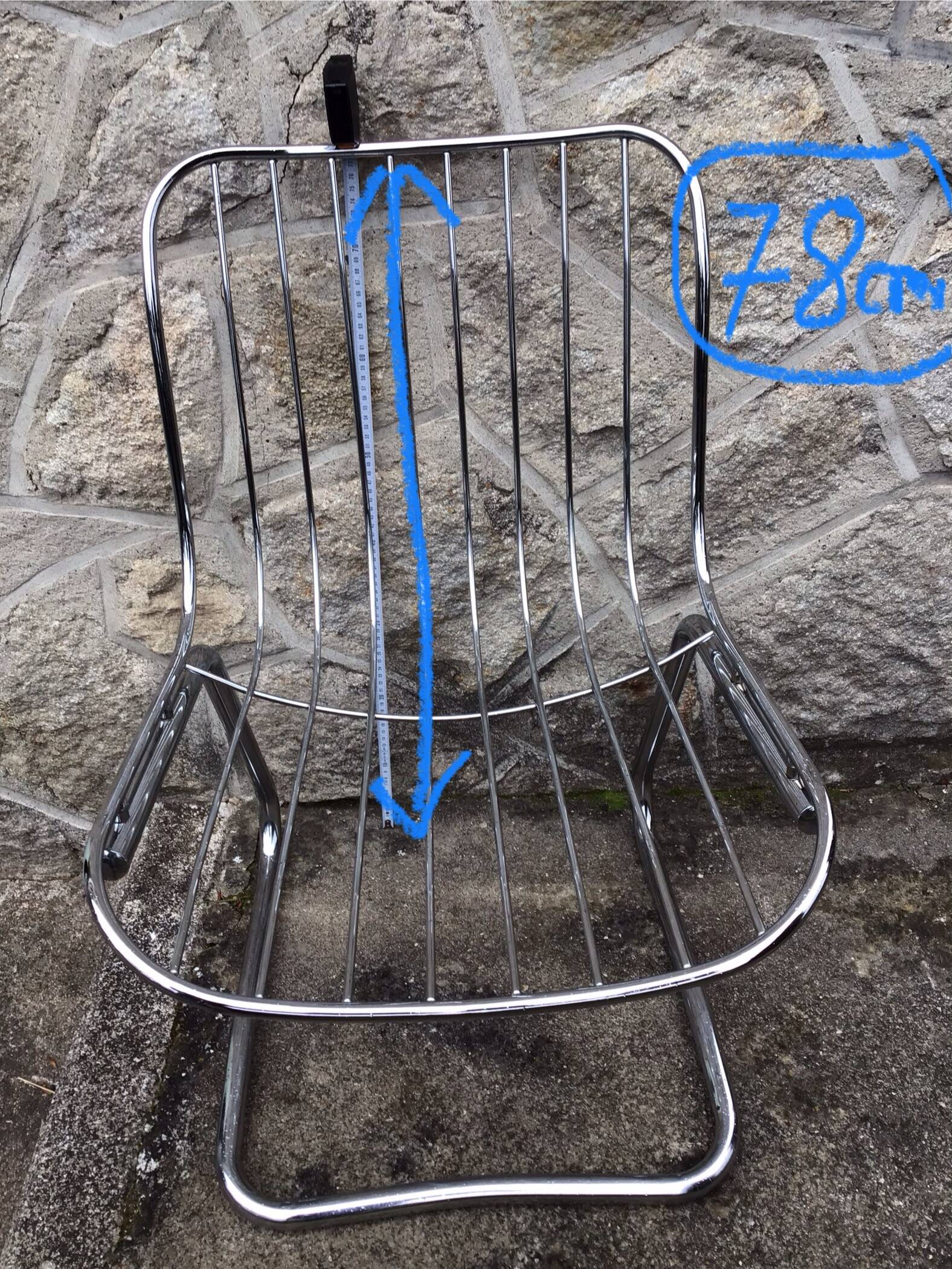 Lot de 4 chaises corbeille métal chromé