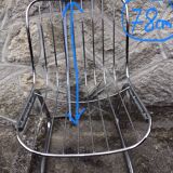 Set of 4 chrome metal basket chairs
