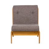 Pair of armchairs in beech and fabric, 1960s