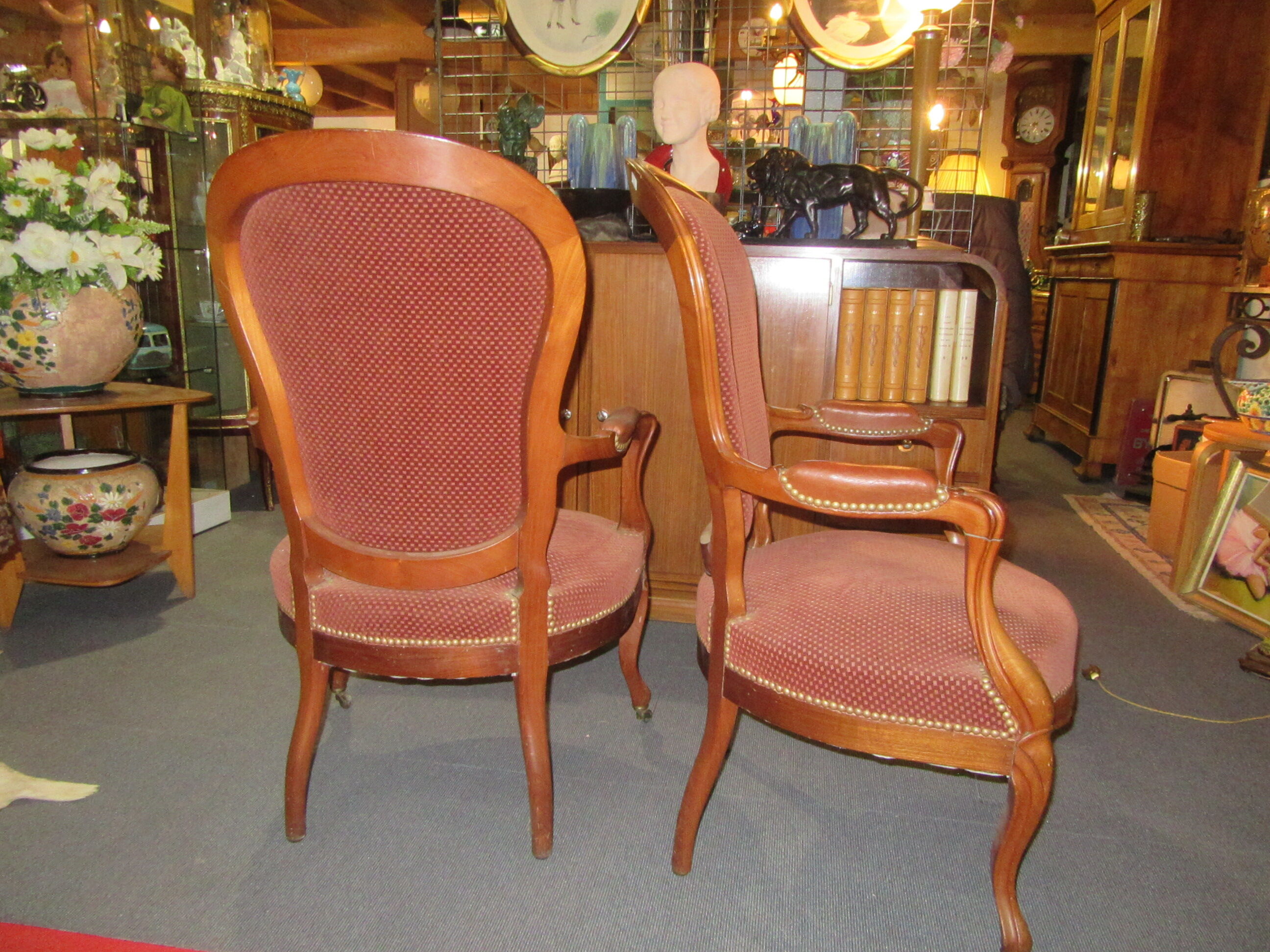 2 mahogany armchairs louis philippe