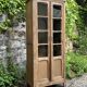 Armoire parisienne vitrée en bois brut, 1940