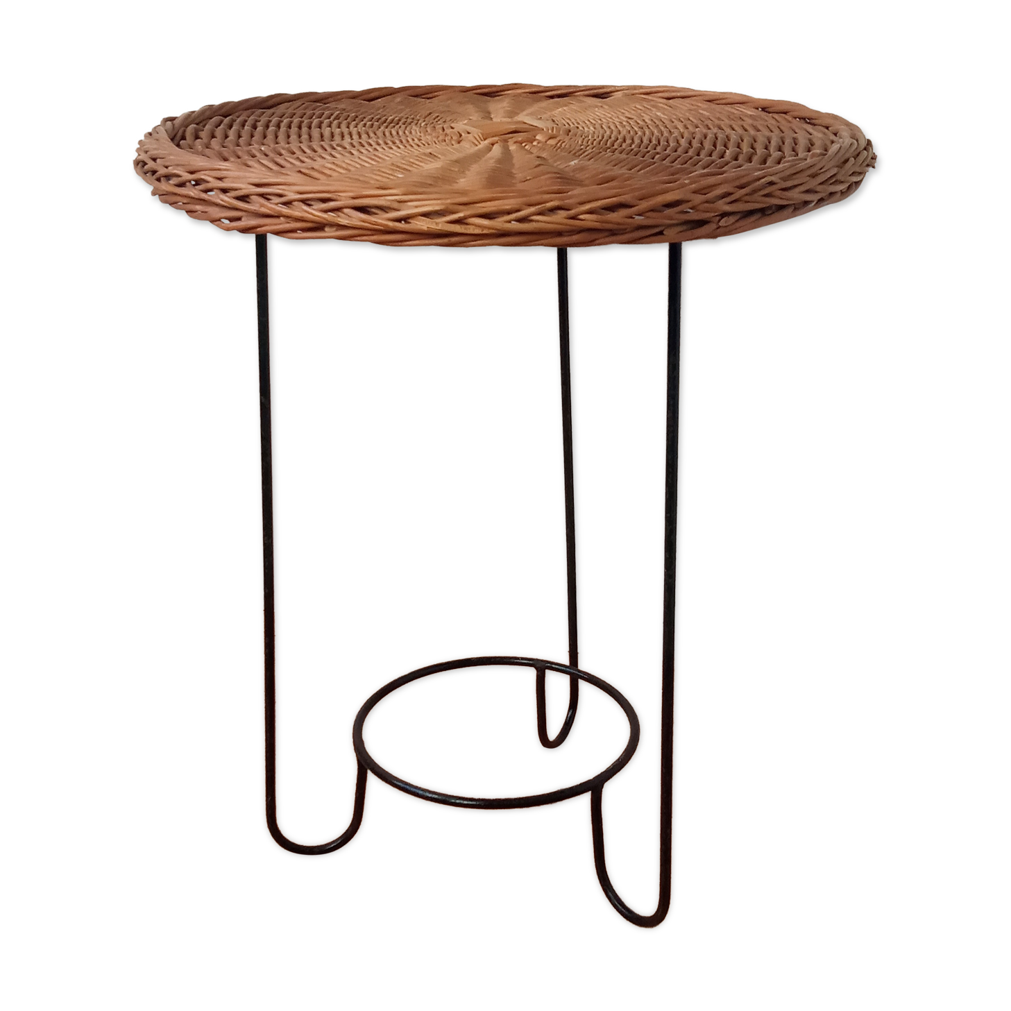 Rattan side table 1950s