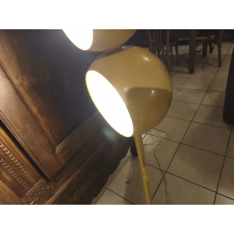 Vintage yellow metal floor lamp