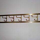 Art-Deco brass Coat Rack  &  2 Hangers, France, 1940s