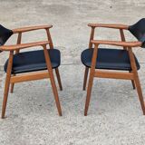 Pair of vintage Scandinavian teak chairs/armchairs - Kai Kristiansen style