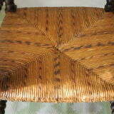 Pair of chairs corner fireplace turned beaded wood