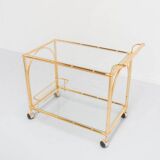 Hollywood regency style bar cart with rope details