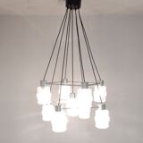 Lustre en verre et en chrome 1970s