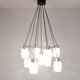 1970s glass and chrome chandelier