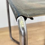 Chrome Bauhaus stool Thonet B8 by Marcel Breuer, 1930 'Eisengarn'
