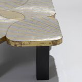 Table basse en zinc et laiton, 1990s