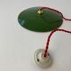 Pair of old green enamelled suspensions