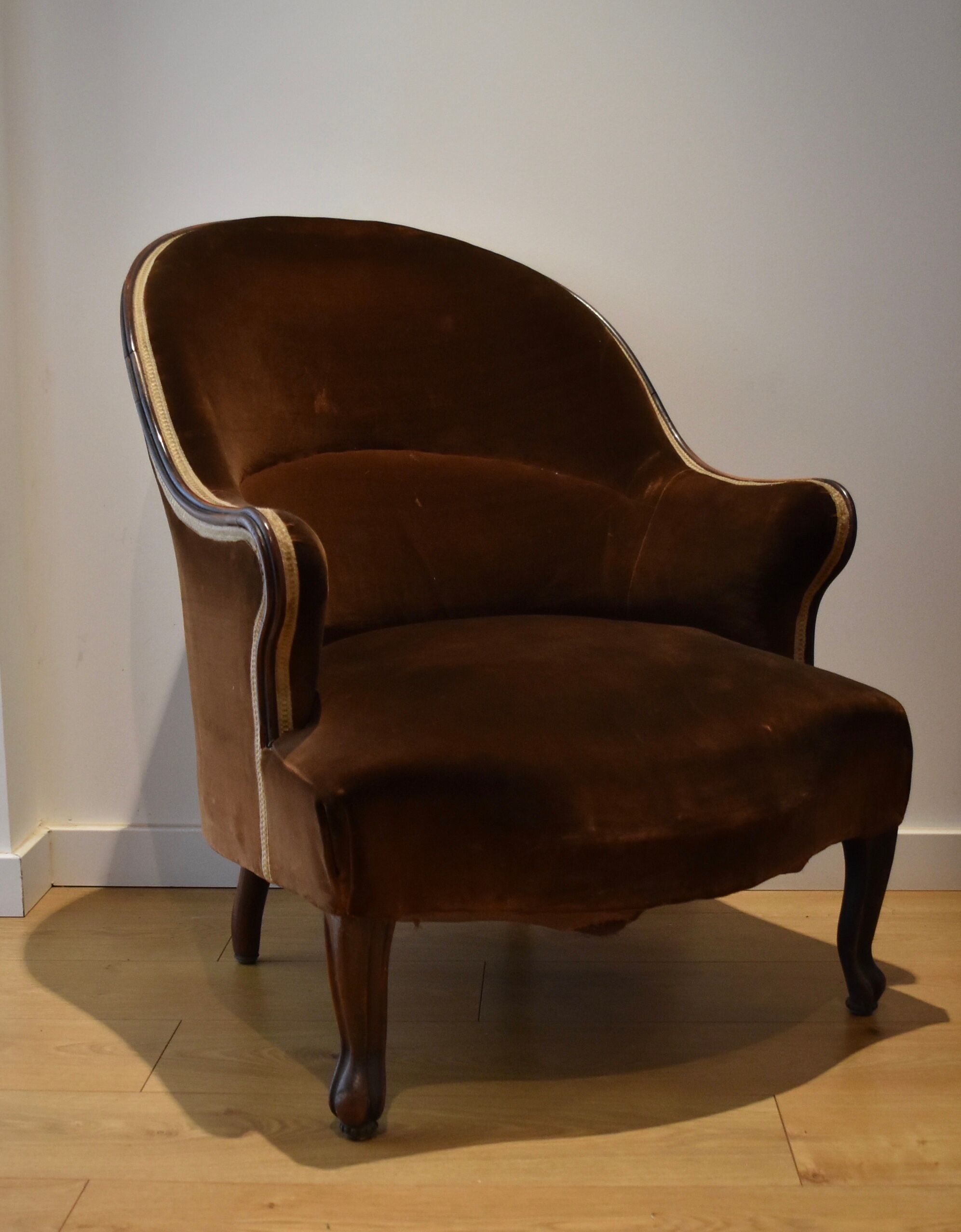 Fauteuil crapaud chocolat