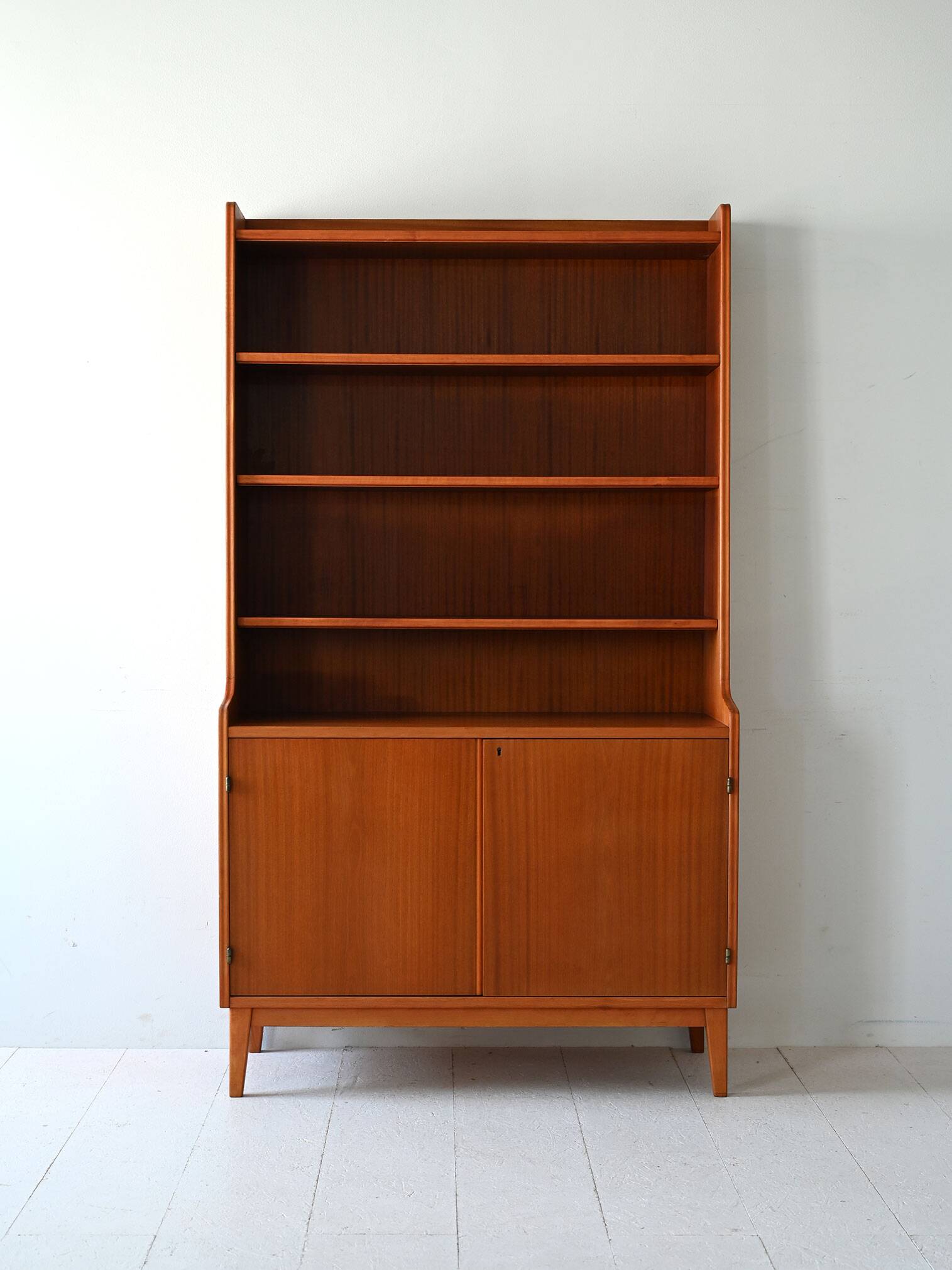 Swedish teak bookcase with hinged doors