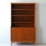 Swedish teak bookcase with hinged doors
