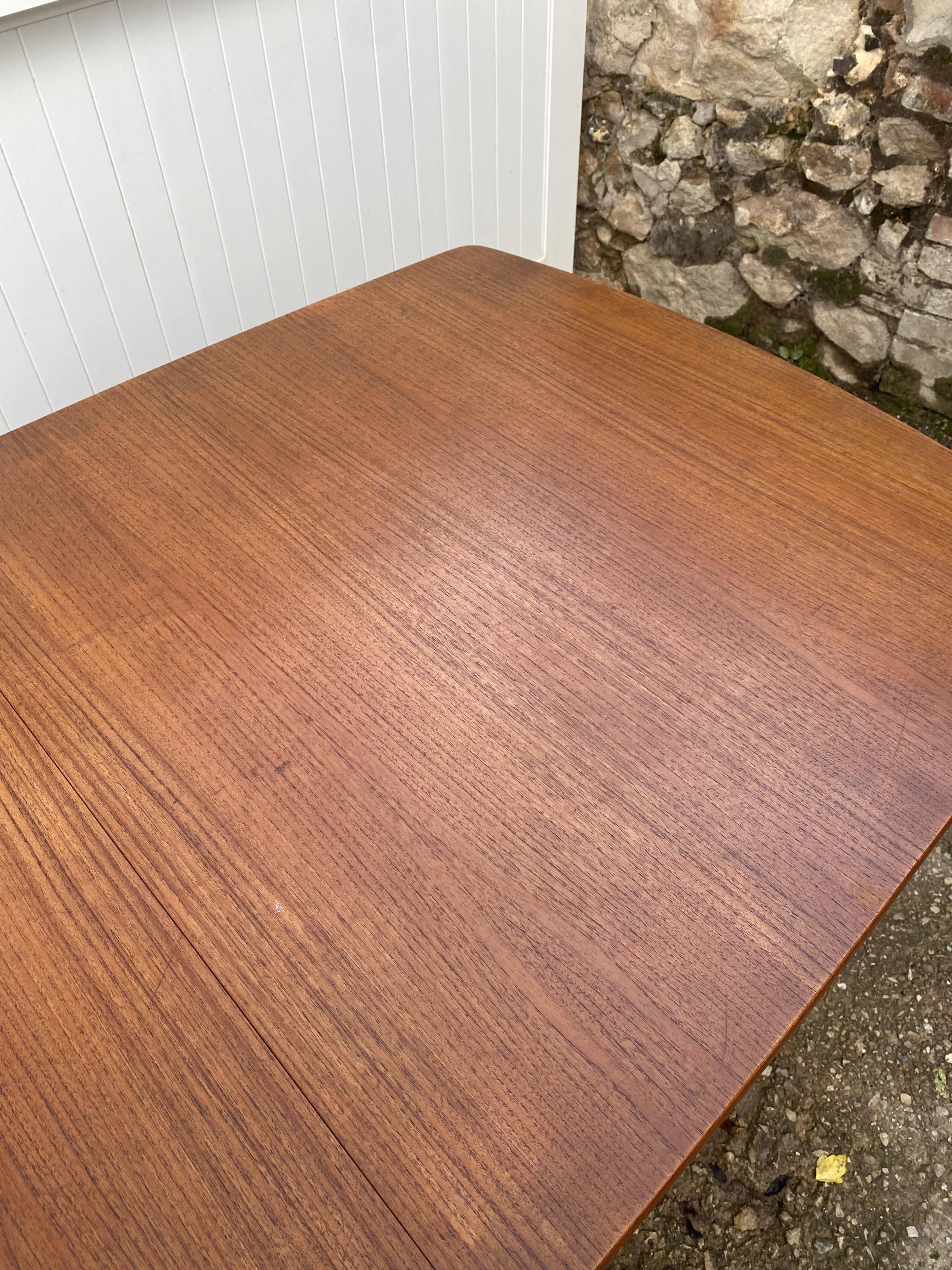 Extendable table 2 Scandinavian teak extensions 165/207/249 x 91cm vintage an60