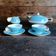 French Art Deco tea set for two – Turquoise blue