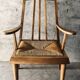 Solid wood and straw armchair, Reconstruction style, France