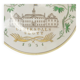 Swedish Grace Plates with Ulriksdal Palace in Yellow and Green by Gefle 1951