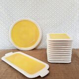 Longwy France Yellow Dessert Service