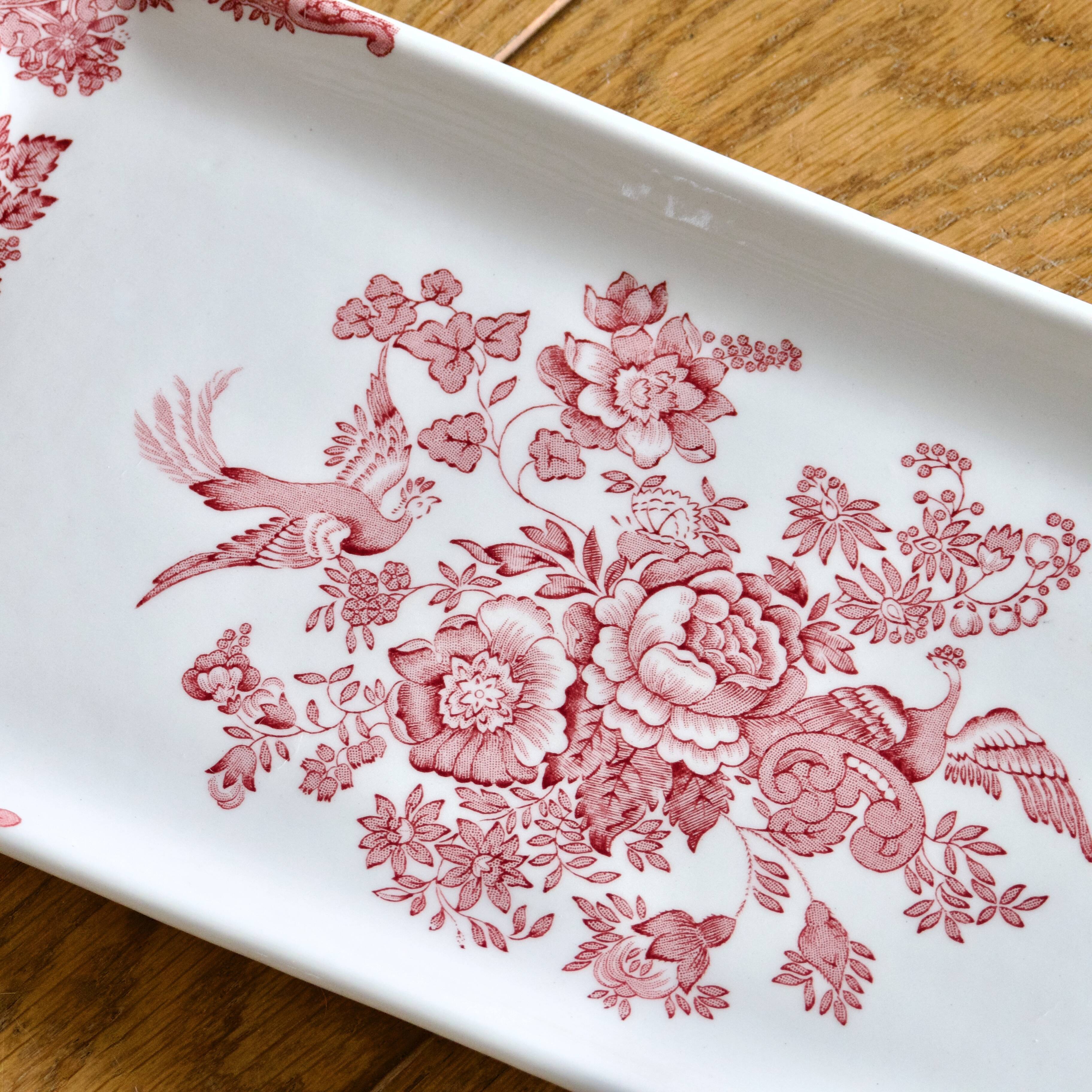 English Earthenware Staffordshire "Asiatic Pheasants" Cake Dish