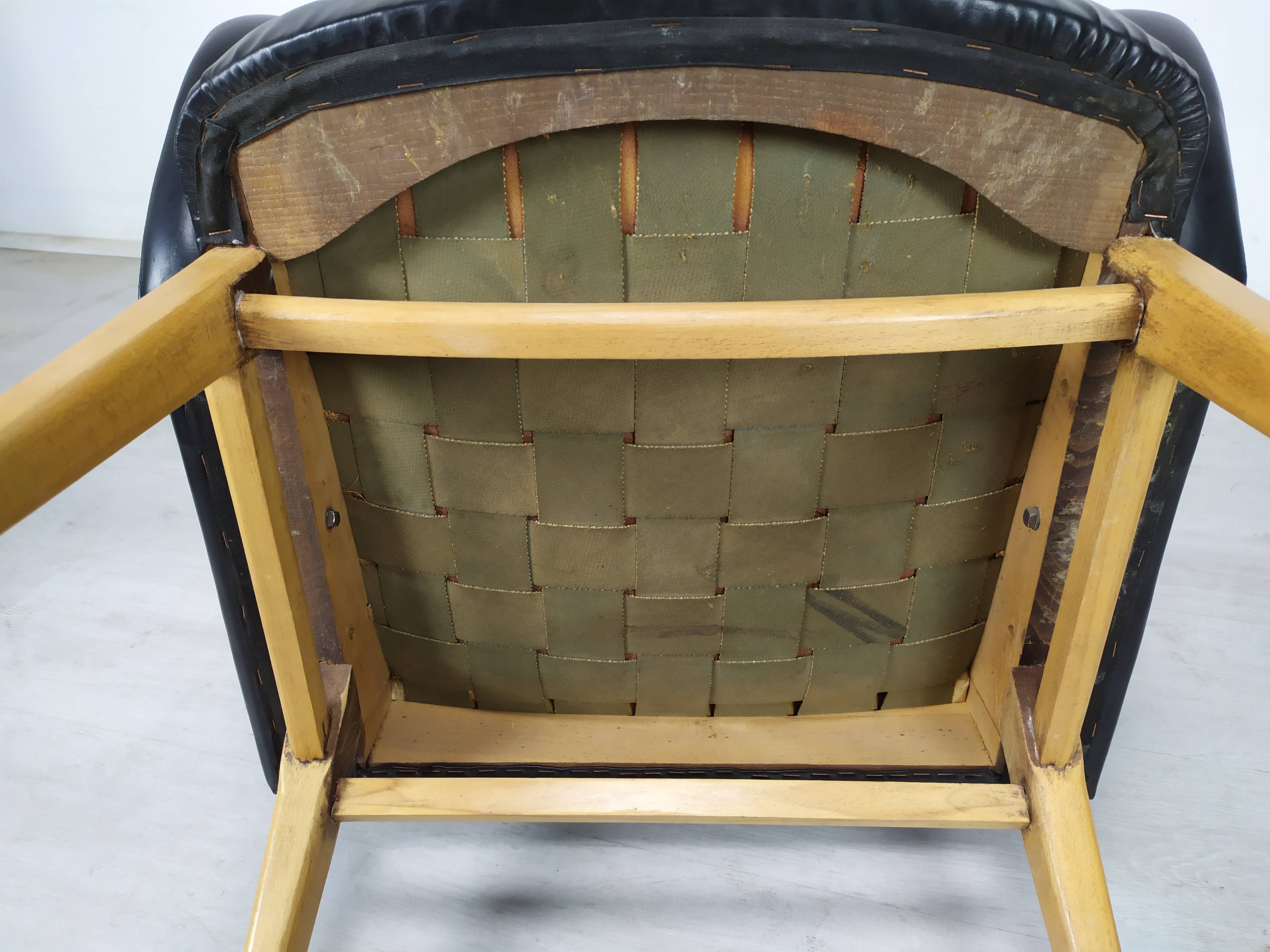 Vintage armchair skaï black