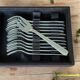 12 Art Deco oyster forks in silver plated metal by Apollo goldsmiths