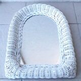 White wicker mirror