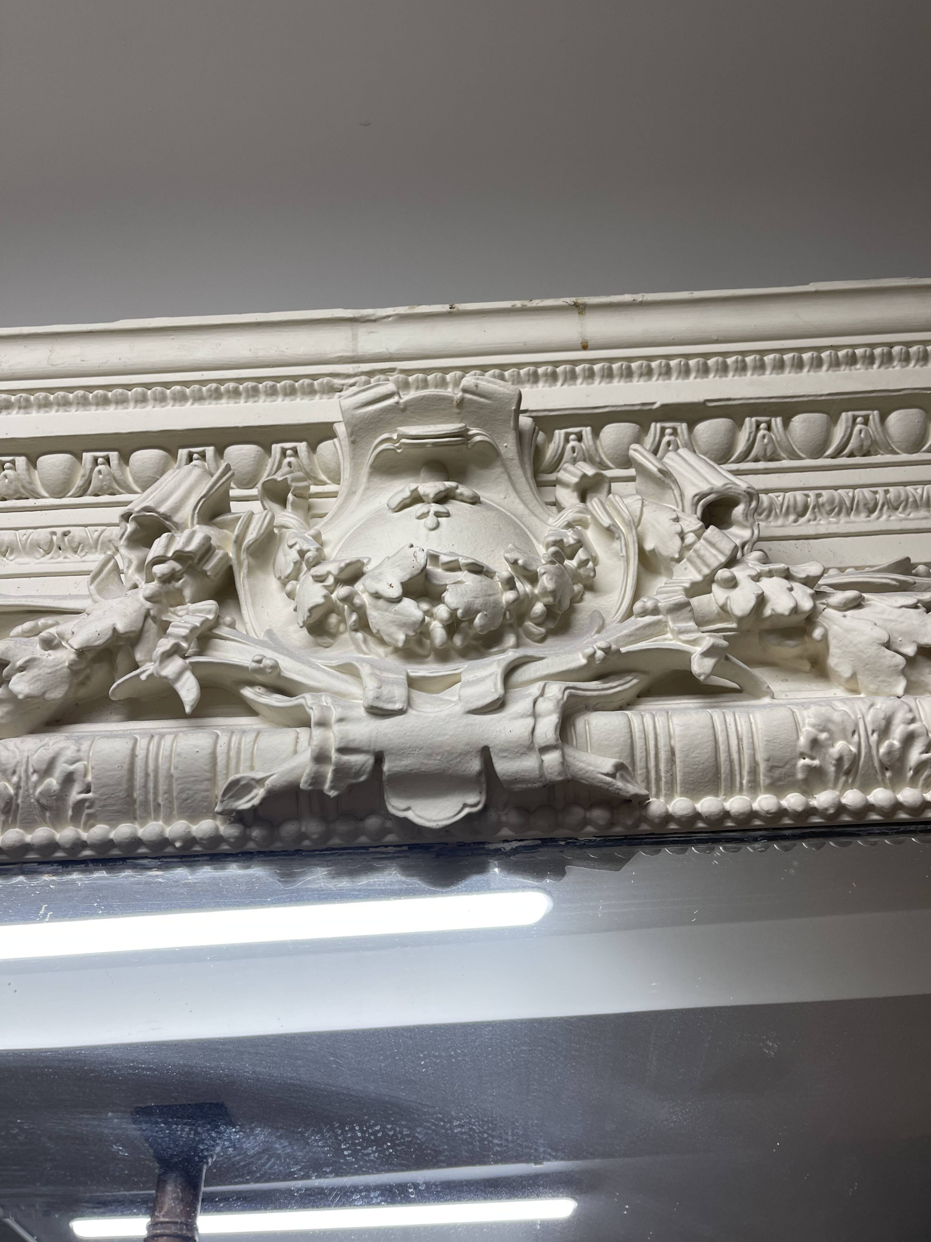 XXL antique mirror with mouldings