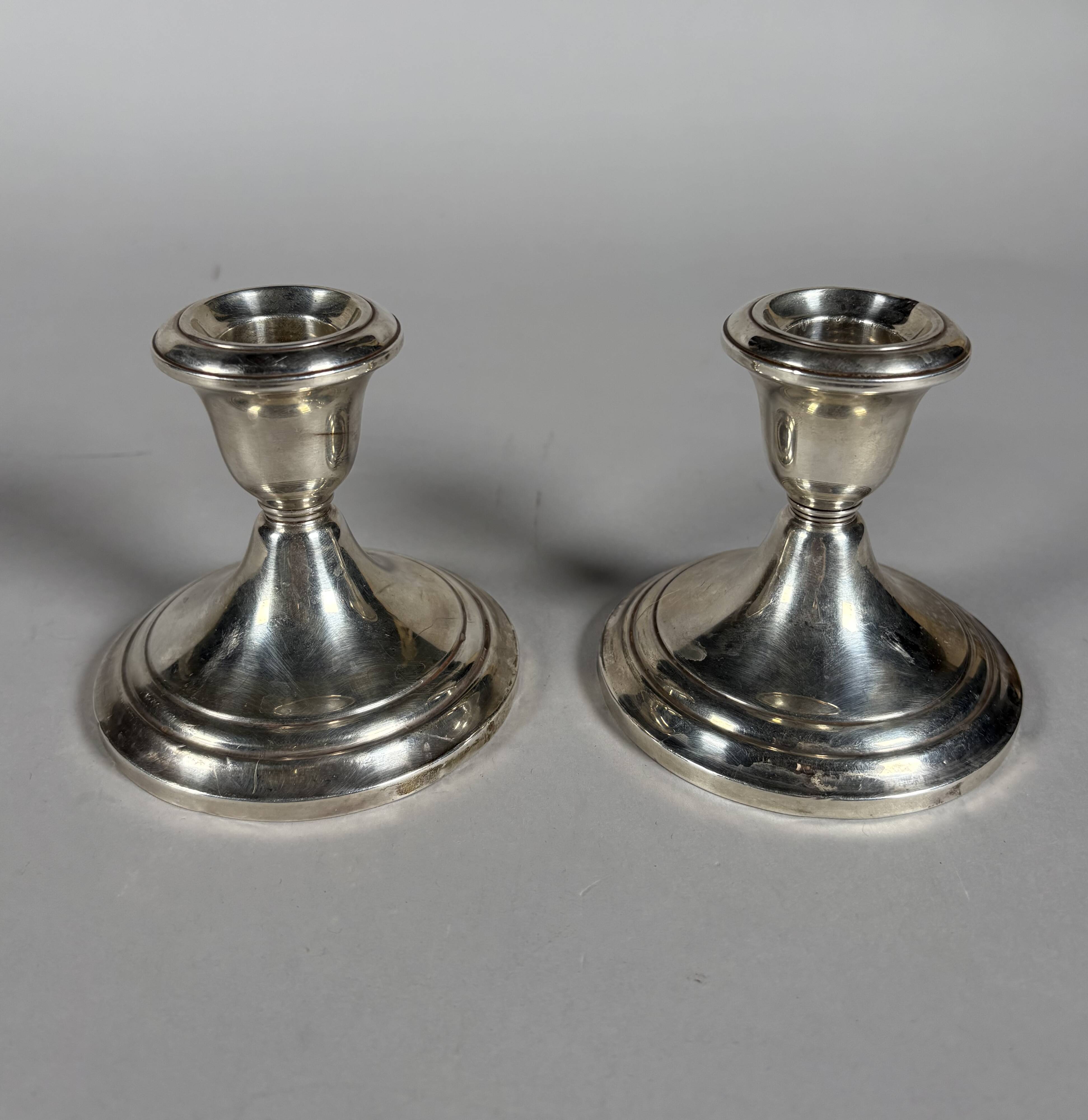 Pair of 925 American silver candlesticks