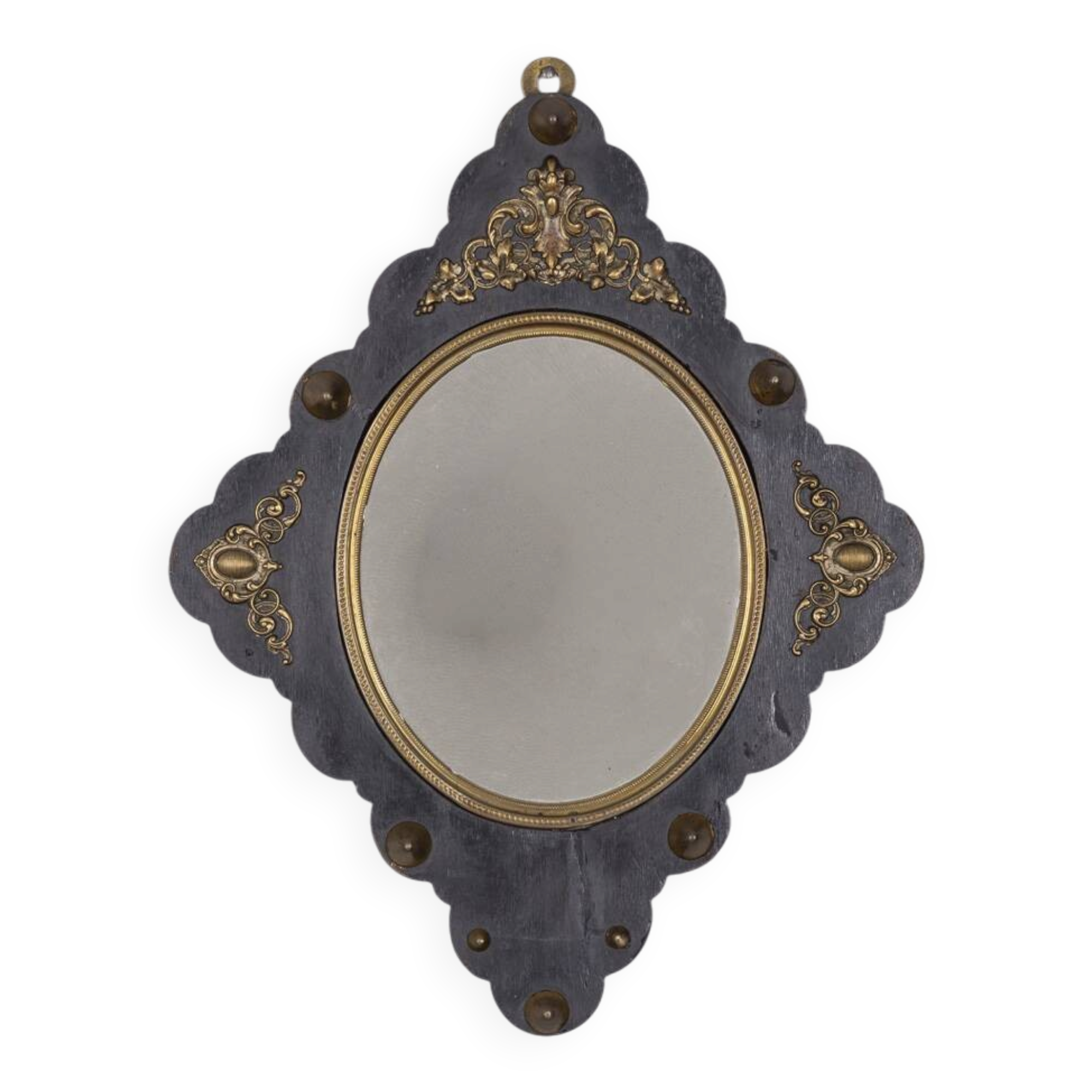 Miroir mural en bois et bronze, Italie