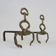 Old pair of chenets, fire dog in bronze and French neoclassical cast iron