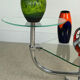 Art Deco shelf in glass and chrome metal