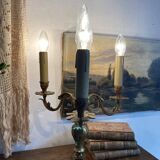 Chandelier lamp with 4 lights in gilded bronze.